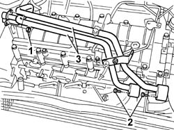 TURBOCHARGER - EXHAUST MANIFOLD - HOSE CONNECTED TO EXHAUST PIPE - R.R.