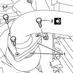 TURBOCHARGER - EXHAUST MANIFOLD - HOSE CONNECTED TO EXHAUST PIPE - R.R.