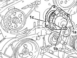 WATER PUMP - R.R. REFITTING WITH TIMING BELT REMOVED