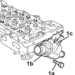 THERMOSTAT UNIT - R.R. with cylinder head removed