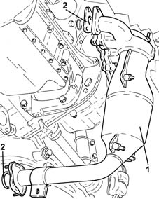 Exhaust manifold with catalytic converter - r r