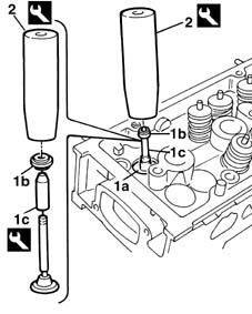 Single cylinder head, removed - overhaul
