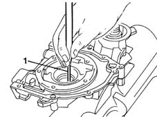 Engine oil pump, removed - check at bench