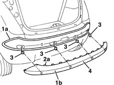 Protective moulding on rear bumper - r r