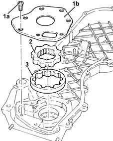 Engine oil pump, removed - check at bench